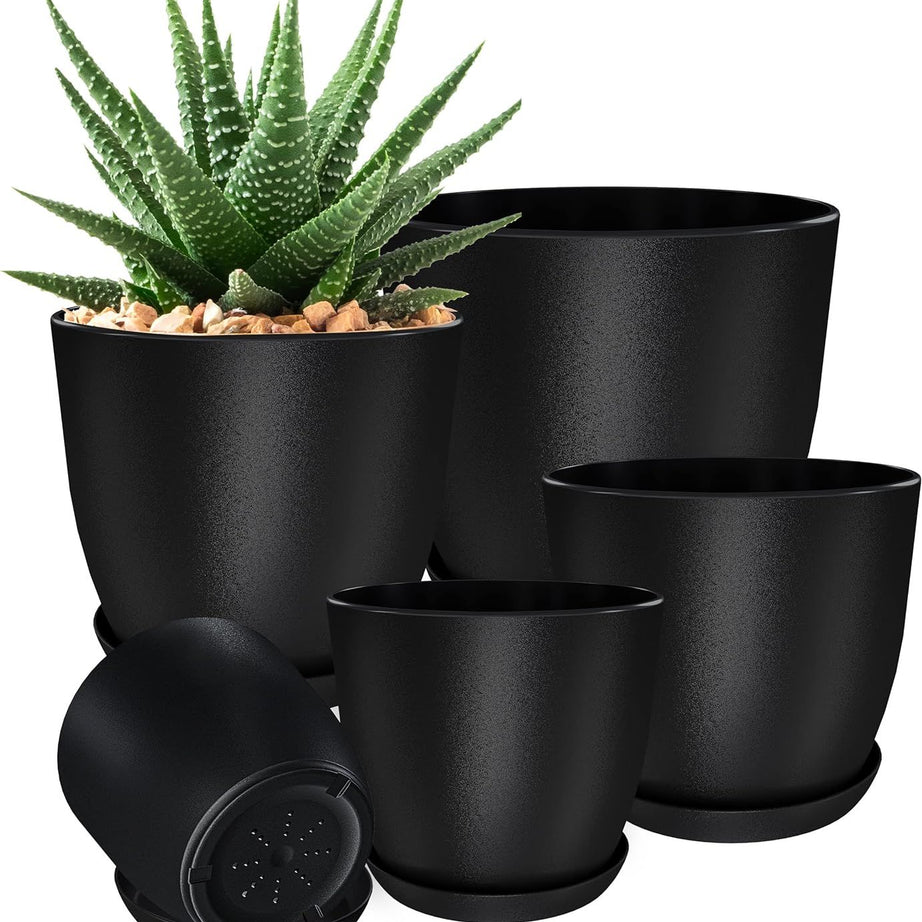 Plant Pots Indoor With Drainage - Pack Of 5 Decorative Flower Pots For Indoor Plants Without Plants - Oshi.pk - Buy & Sell Online