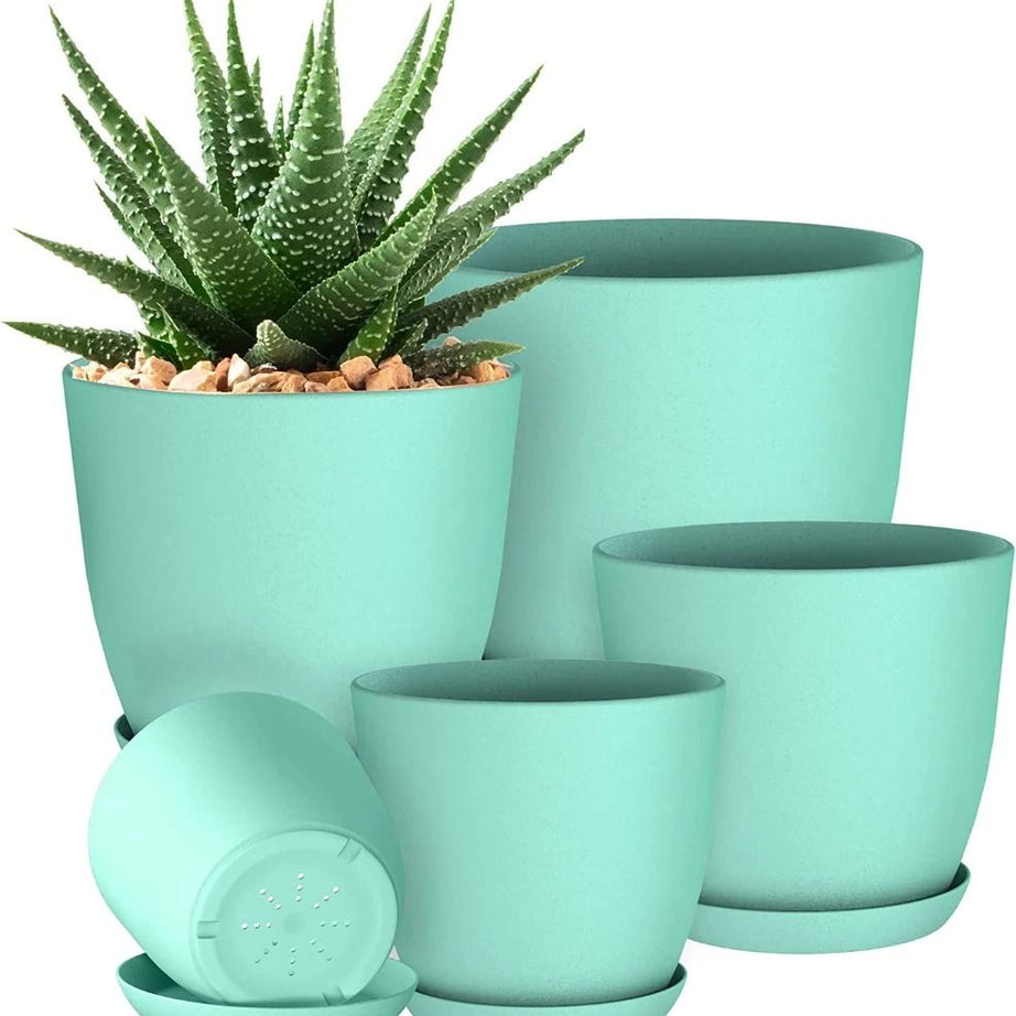 Plant Pots Indoor With Drainage - Pack Of 5 Decorative Flower Pots For Indoor Plants Without Plants - Oshi.pk - Buy & Sell Online