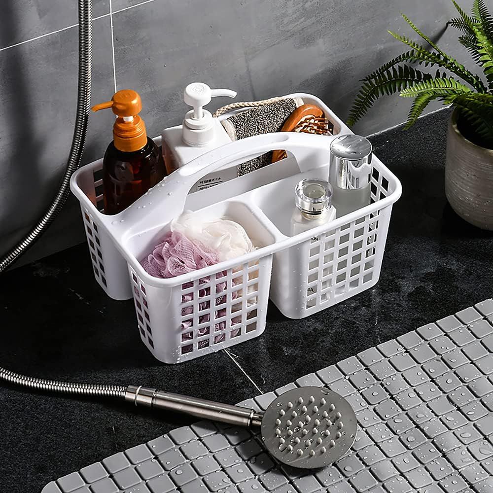 Plastic Bathroom Basket Kitchen Sink Basket Shower Caddy Basket with Compartments, Portable Divided Cleaning Product Storage Organizer with Handle - Oshi.pk - Buy & Sell Online