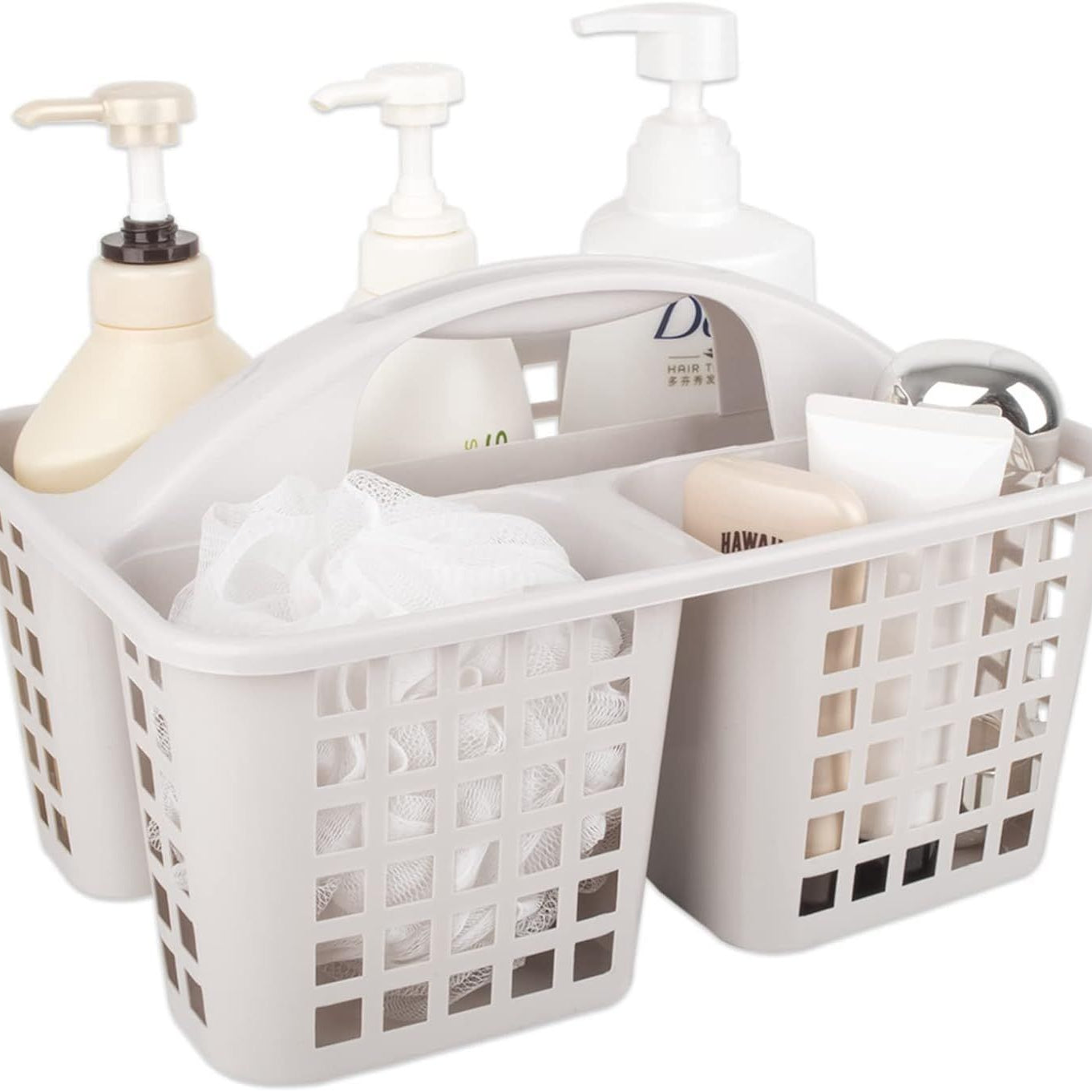 Plastic Bathroom Basket Kitchen Sink Basket Shower Caddy Basket with Compartments, Portable Divided Cleaning Product Storage Organizer with Handle - Oshi.pk - Buy & Sell Online