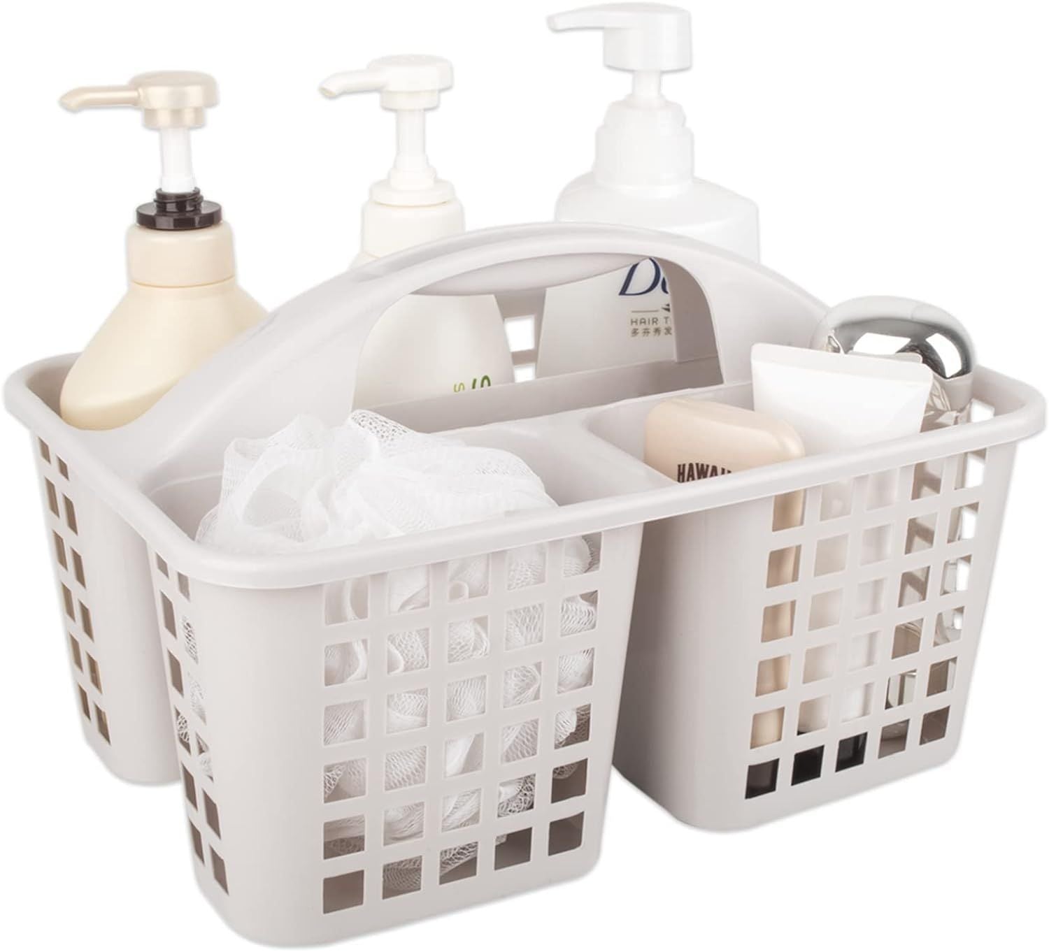 Plastic Bathroom Basket Kitchen Sink Basket Shower Caddy Basket with Compartments, Portable Divided Cleaning Product Storage Organizer with Handle - Oshi.pk - Buy & Sell Online