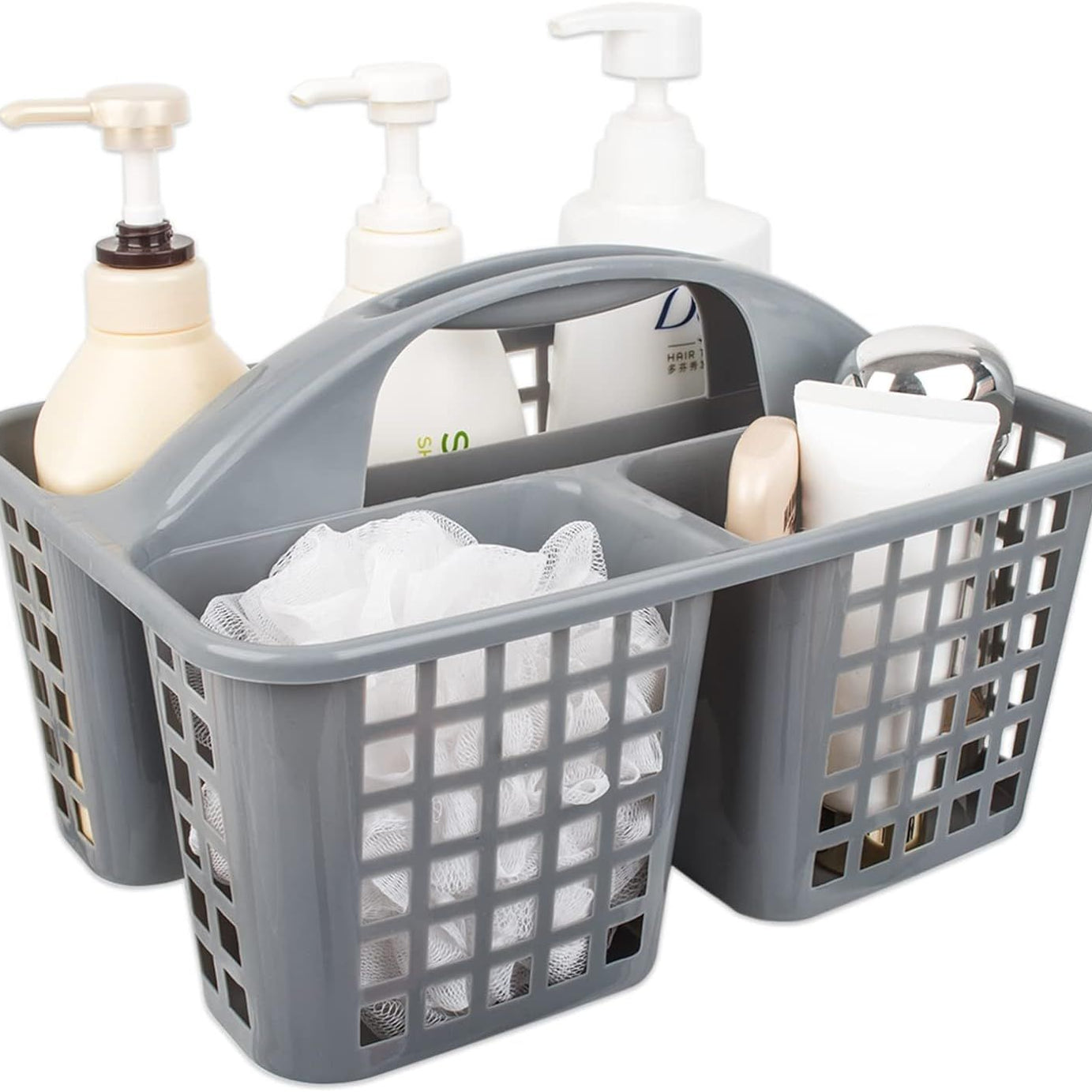 Plastic Bathroom Basket Kitchen Sink Basket Shower Caddy Basket with Compartments, Portable Divided Cleaning Product Storage Organizer with Handle - Oshi.pk - Buy & Sell Online