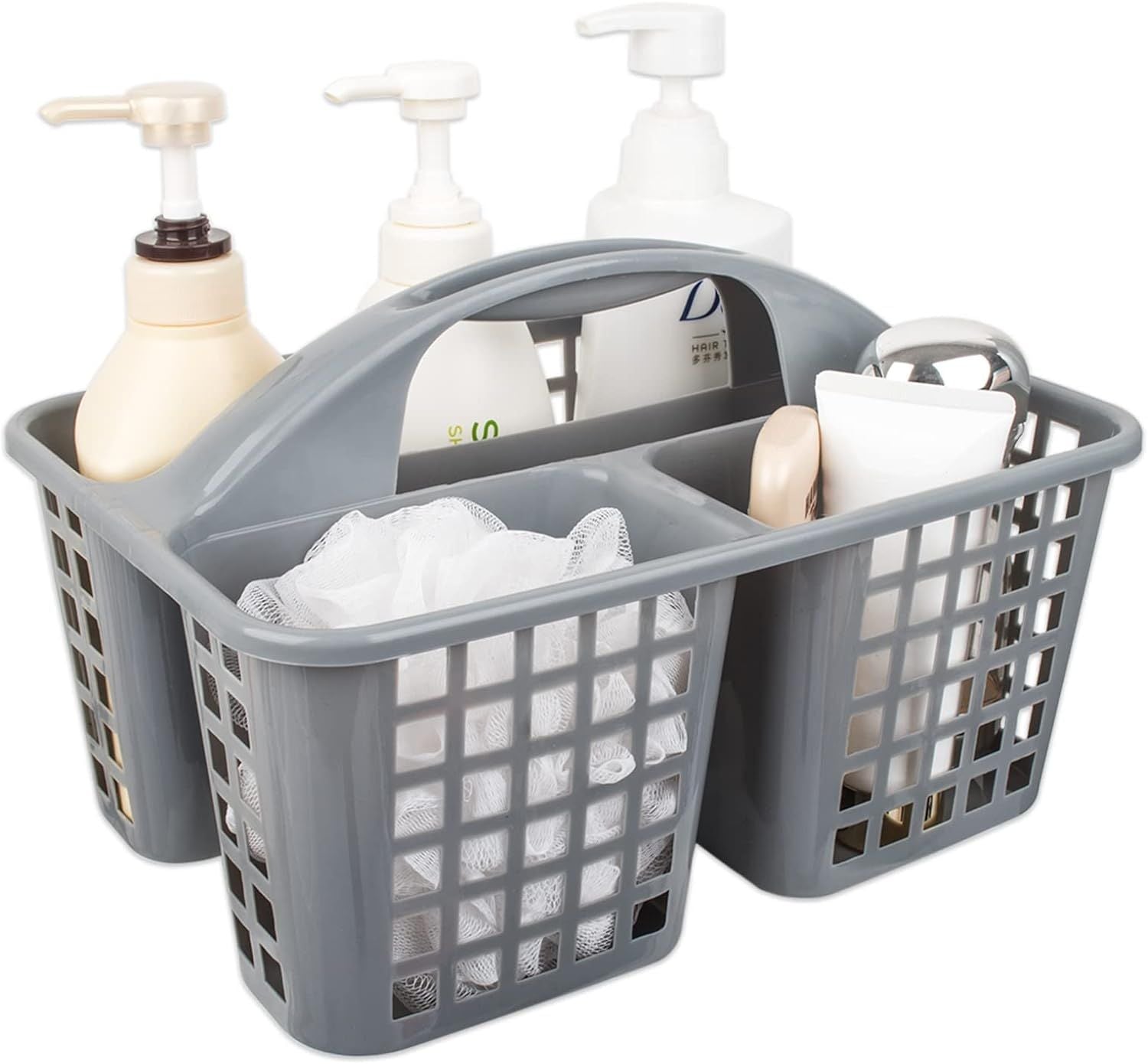 Plastic Bathroom Basket Kitchen Sink Basket Shower Caddy Basket with Compartments, Portable Divided Cleaning Product Storage Organizer with Handle - Oshi.pk - Buy & Sell Online