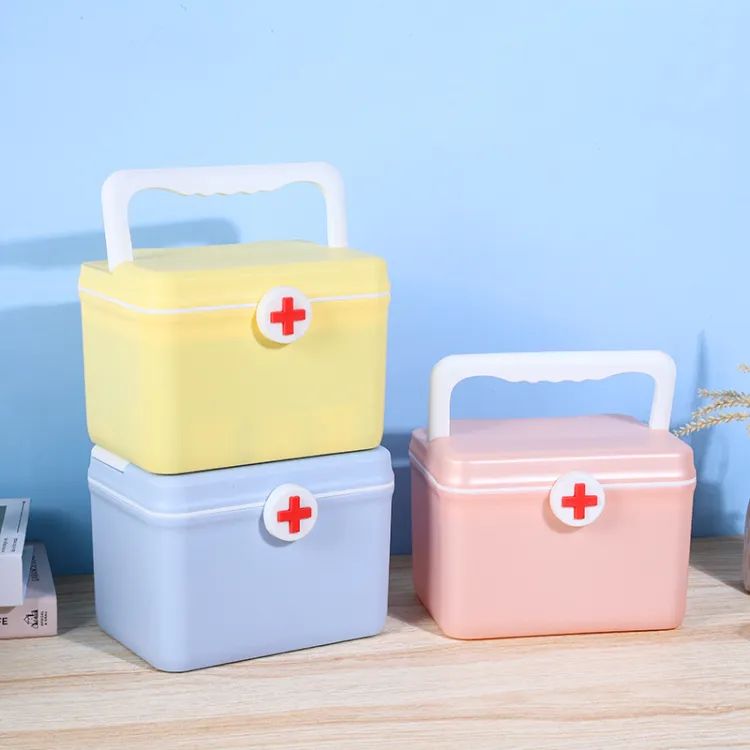 Plastic Multi Layer Small Medicine Box Family Pack Medicine Storage Box Medicine Box Household Large Capacity Medical Small Size First Aid Kit - Oshi.pk - Buy & Sell Online