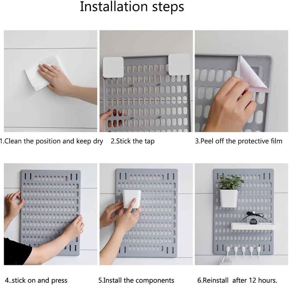 Plastic Pegboard Wall Organizer Kit 8 Pieces Accessories Combination Hanging Peg Board Wall for Kitchen Home - Oshi.pk - Buy & Sell Online