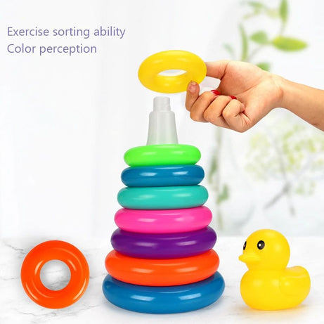 Plastics Kids Ring Pile Up Toys Special Ring Tower Game With Duck Head For Kids and Toddlers - Oshi.pk - Buy & Sell Online