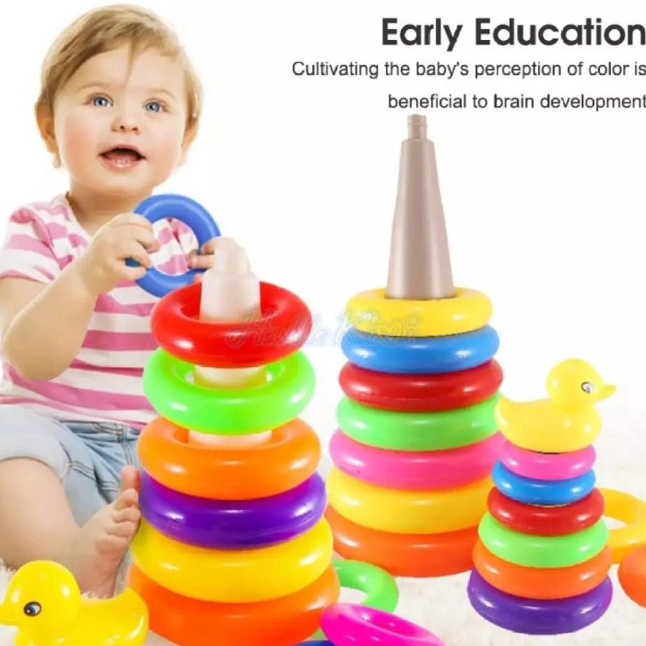 Plastics Kids Ring Pile Up Toys Special Ring Tower Game With Duck Head For Kids and Toddlers - Oshi.pk - Buy & Sell Online