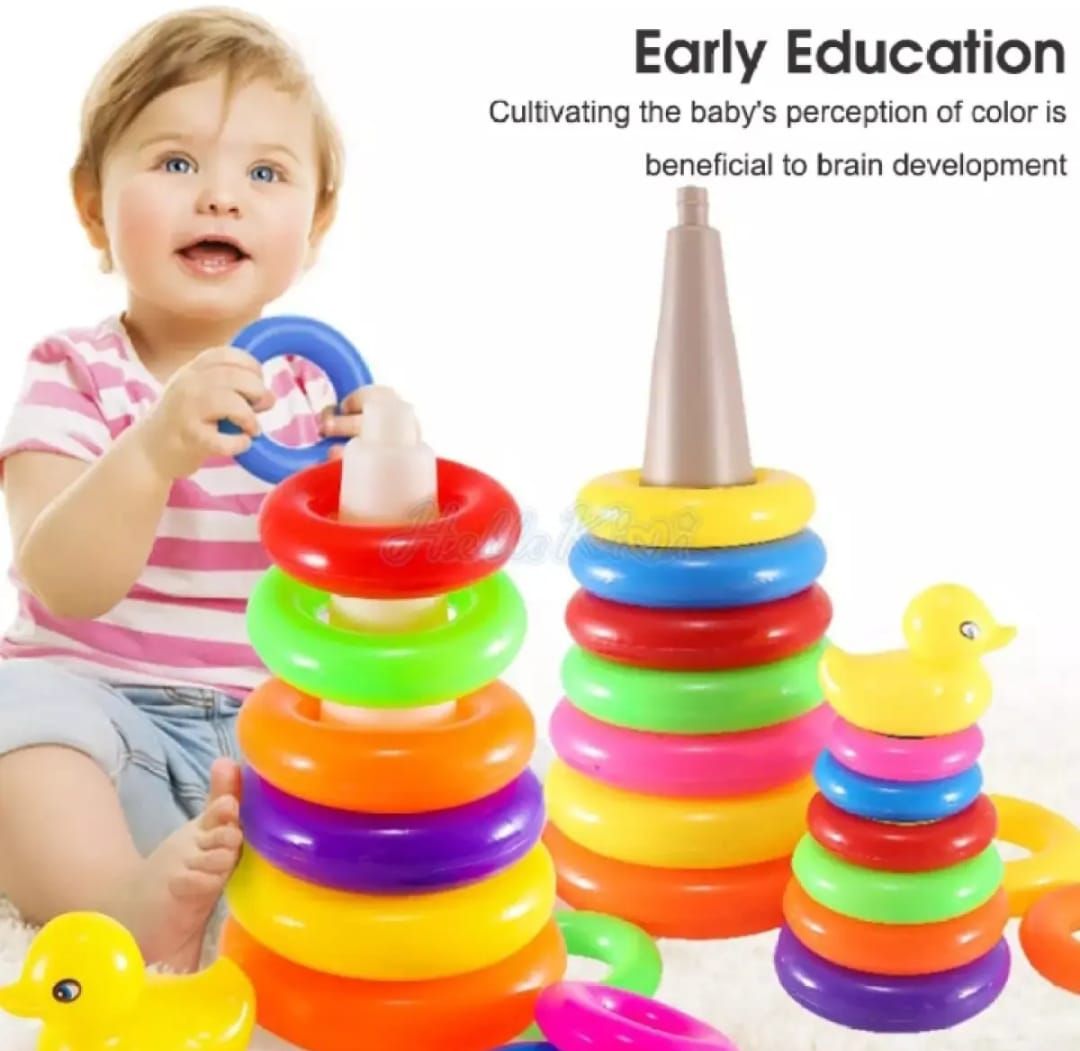Plastics Kids Ring Pile Up Toys Special Ring Tower Game With Duck Head For Kids and Toddlers - Oshi.pk - Buy & Sell Online