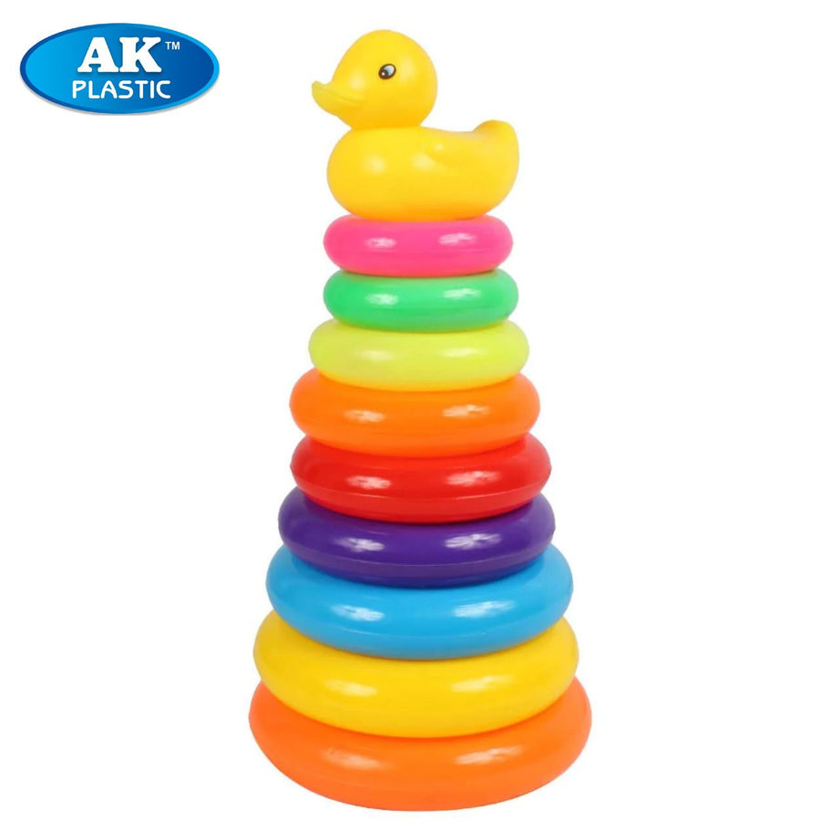 Plastics Kids Ring Pile Up Toys Special Ring Tower Game With Duck Head For Kids and Toddlers - Oshi.pk - Buy & Sell Online