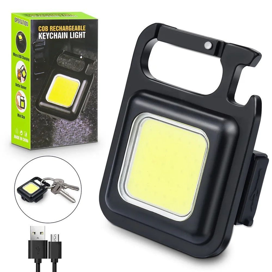 Pocket Flashlight Mini Keychains Work Light New Portable USB LED Rechargeable Outdoor Camping Corkscrew - Oshi.pk - Buy & Sell Online