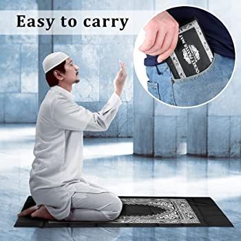 Pocket Janamaz Prayer Mat, Travelling Prayer Rugs, Foldable Prayer Mat