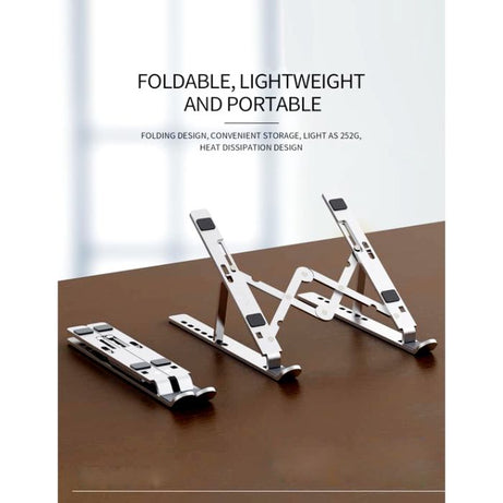 Portable Aluminium Lightweight Laptop Stand With 7 Adjustable Height Levels - Oshi.pk - Buy & Sell Online