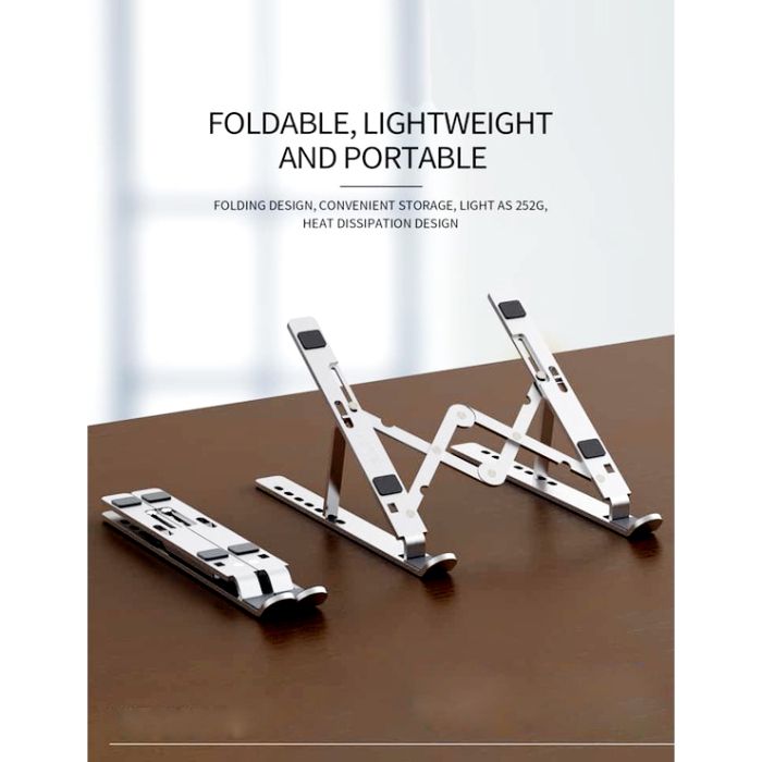 Portable Aluminium Lightweight Laptop Stand With 7 Adjustable Height Levels - Oshi.pk - Buy & Sell Online
