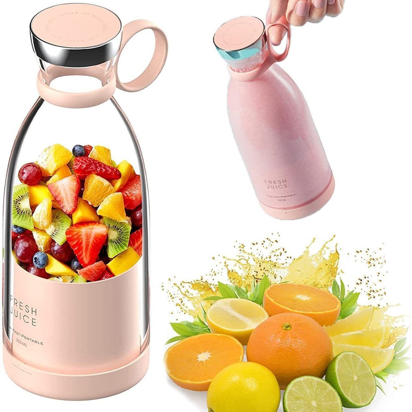 Portable And Electric Blender Bottle Juicer For Shakes And Smoothies, Mini Juicer Bottle For Traveling (Multicolour) USB Chargeable Juicer Blender 4 B - Oshi.pk - Buy & Sell Online