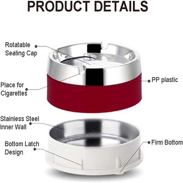 Portable Ash Tray With Rotatable Cover Lid - Oshi.pk - Buy & Sell Online