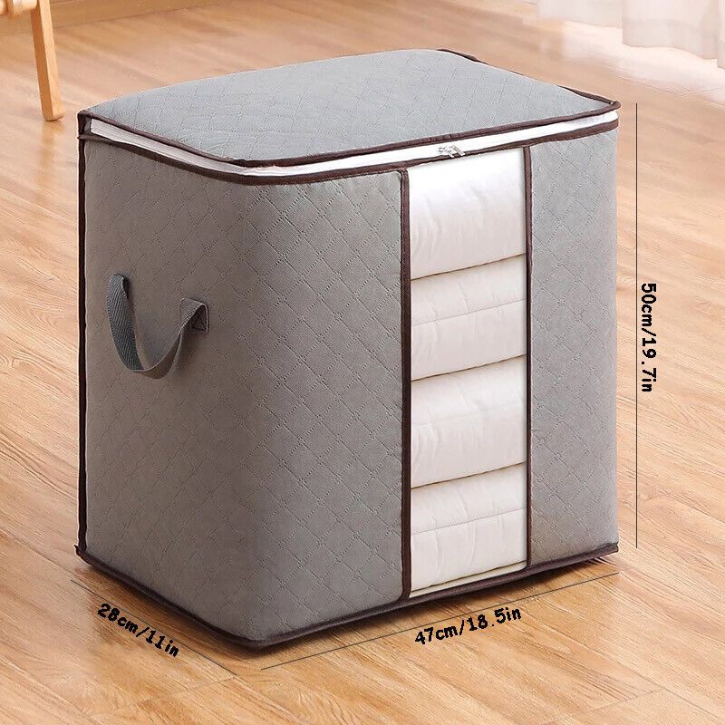 Portable Bamboo Clothes Storage Blanket Large Folding Bag Storage Box Organizer - Oshi.pk - Buy & Sell Online