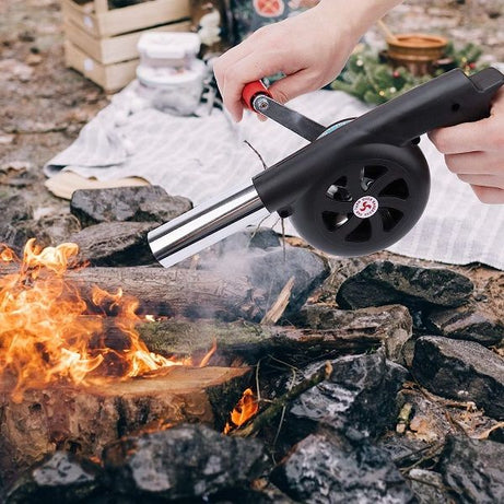 Portable Barbeque Air Blower with Manual Handle Speed Control and Metal Fan - Oshi.pk - Buy & Sell Online