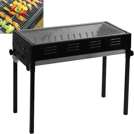 Portable BBQ Grill with Stand and Mesh Rack Japanese Barbeque Grill with Long Legs