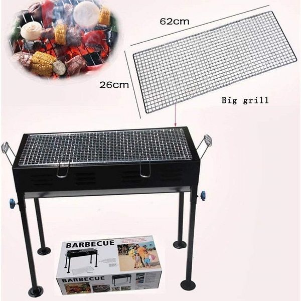 Portable BBQ Grill with Stand and Mesh Rack Japanese Barbeque Grill with Long Legs - Oshi.pk - Buy & Sell Online