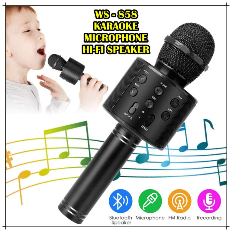 Portable Bluetooth Karaoke Microphone Wireless Professional Speaker Home KTV Handheld Microphone - Oshi.pk - Buy & Sell Online
