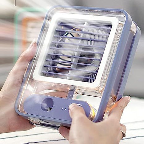 Portable Desktop Air Conditioner USB Mini Air Cooler Fan Water Cooling Fan with Speed Spray Humidifier Purifier for Car Home - Oshi.pk - Buy & Sell Online