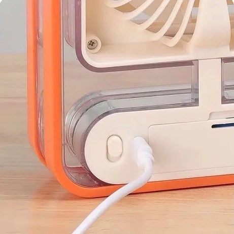 Portable Desktop Air Conditioner USB Mini Air Cooler Fan Water Cooling Fan with Speed Spray Humidifier Purifier for Car Home - Oshi.pk - Buy & Sell Online