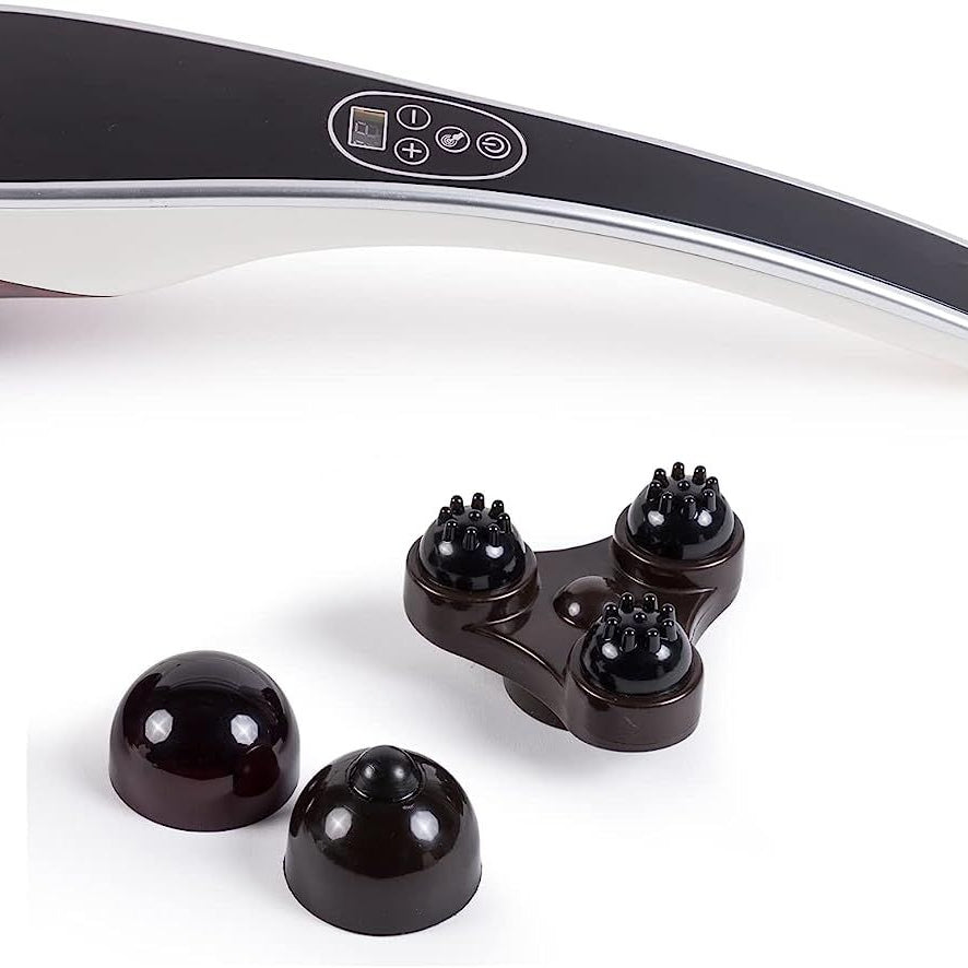 Portable Electric Massager - Shiatsu Massage and Kneading Massage - 4 Interchangeable Heads Adaptable to Any Part of Your Body