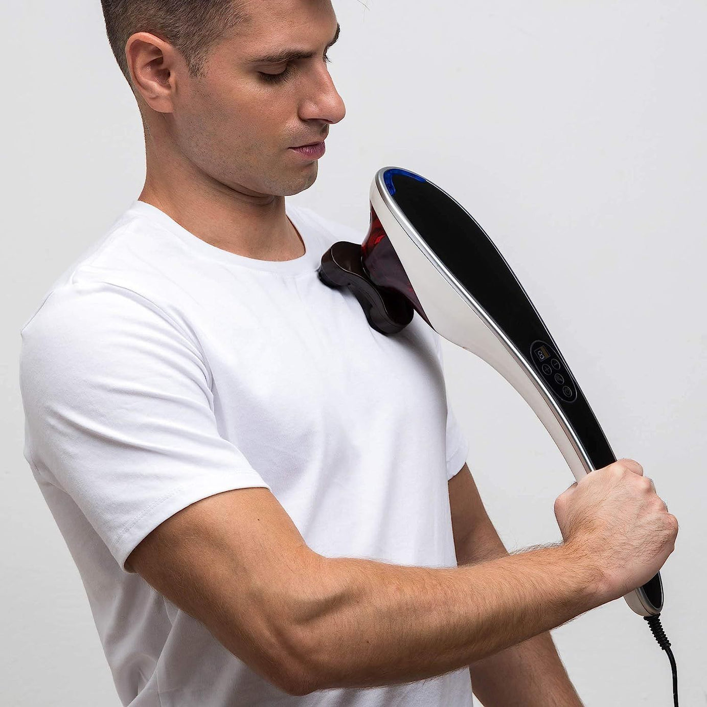 Portable Electric Massager - Shiatsu Massage and Kneading Massage - 4 Interchangeable Heads Adaptable to Any Part of Your Body - Oshi.pk - Buy & Sell Online