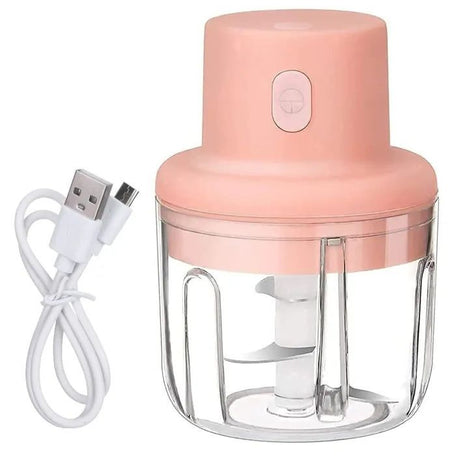Portable Electric USB Rechargeable Fruit Vegetable Onion Garlic Cutter Mixer Blender Mincer Grinder Food Speedy Chopper Cordless - Oshi.pk - Buy & Sell Online