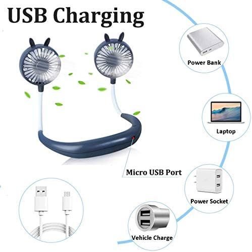 Portable hanging neck sports fan Dual Wind Head Neck Fan, Portable Hanging Neck Fan Rechargeable Neck Fan - Oshi.pk - Buy & Sell Online