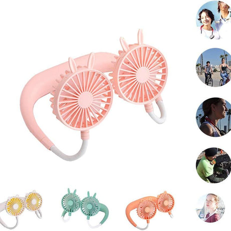 Portable hanging neck sports fan Dual Wind Head Neck Fan, Portable Hanging Neck Fan Rechargeable Neck Fan - Oshi.pk - Buy & Sell Online