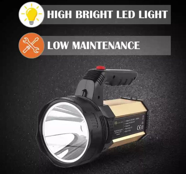 Portable LED Search Light DP 7313 Torch 8W LED 6000mAh DP Led Light Portable Rechargeable Search Light LED Spotlight Lighting Ultra Bright Outdoor - Oshi.pk - Buy & Sell Online