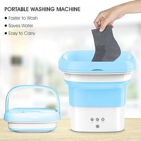 Portable Mini Folding Washing Machine Portable Mini Laundry Machine For Clothes Multi Color - Oshi.pk - Buy & Sell Online