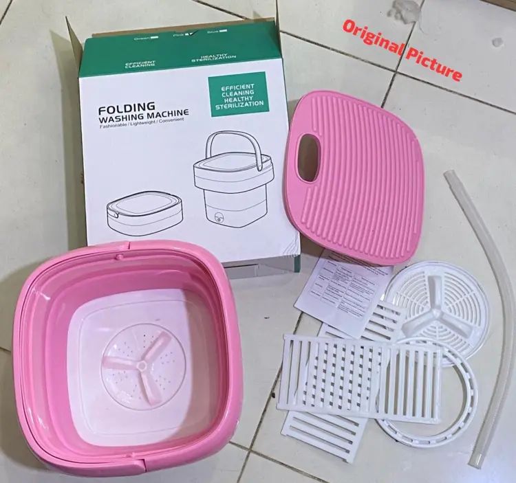Portable Mini Folding Washing Machine Portable Mini Laundry Machine For Clothes Multi Color - Oshi.pk - Buy & Sell Online