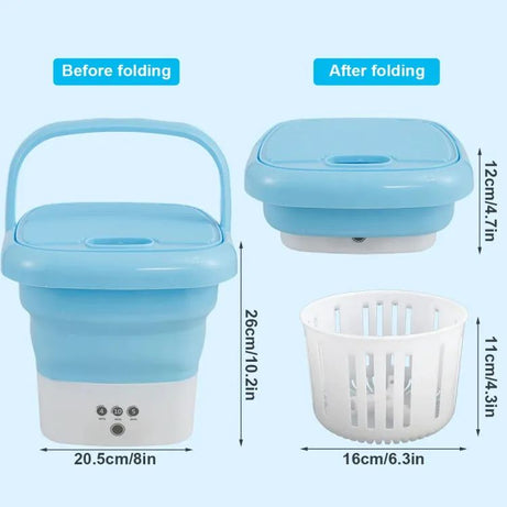 Portable Mini Folding Washing Machine Portable Mini Laundry Machine For Clothes Multi Color - Oshi.pk - Buy & Sell Online