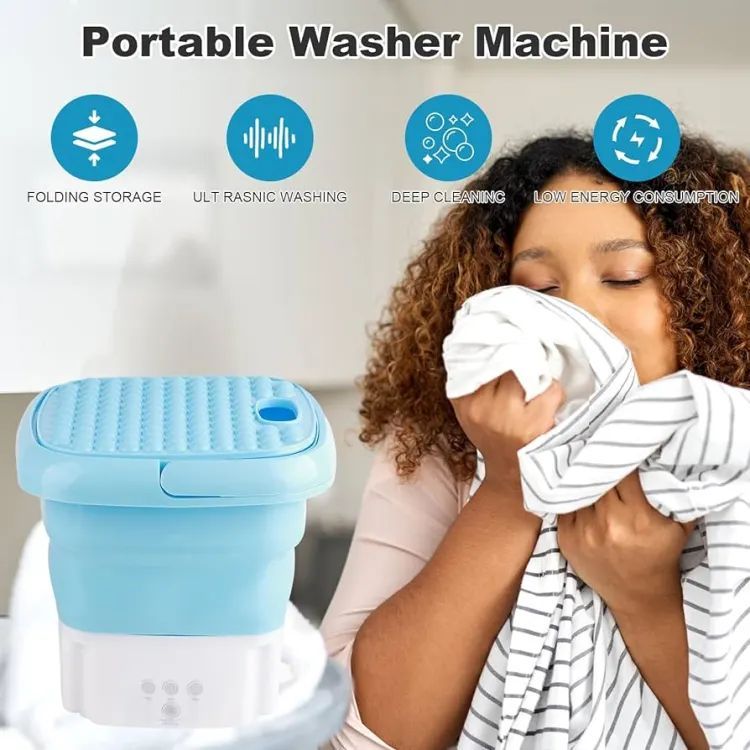Portable Mini Folding Washing Machine Portable Mini Laundry Machine For Clothes Multi Color - Oshi.pk - Buy & Sell Online