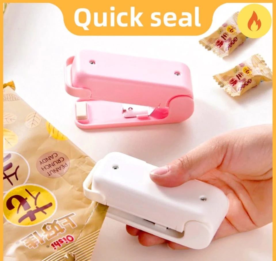 Portable Mini Sealer Home Heat Bag Plastic Food Snacks Bag Sealing Machine Food Packaging Kitchen Storage Bag Clips - Oshi.pk - Buy & Sell Online