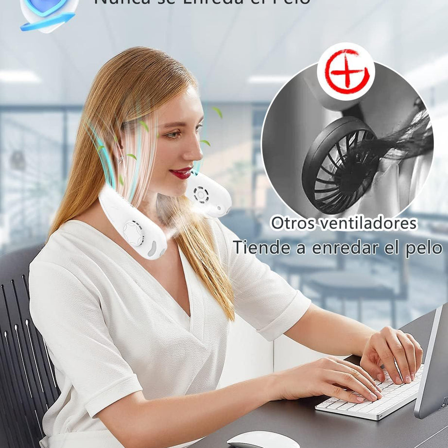 Portable Neck Fan, Upgraded Neck Air Conditioner with 2 Semiconductor Cooling Pads, Wearable Air Conditioner 360° Instant Cooling - Oshi.pk - Buy & Sell Online