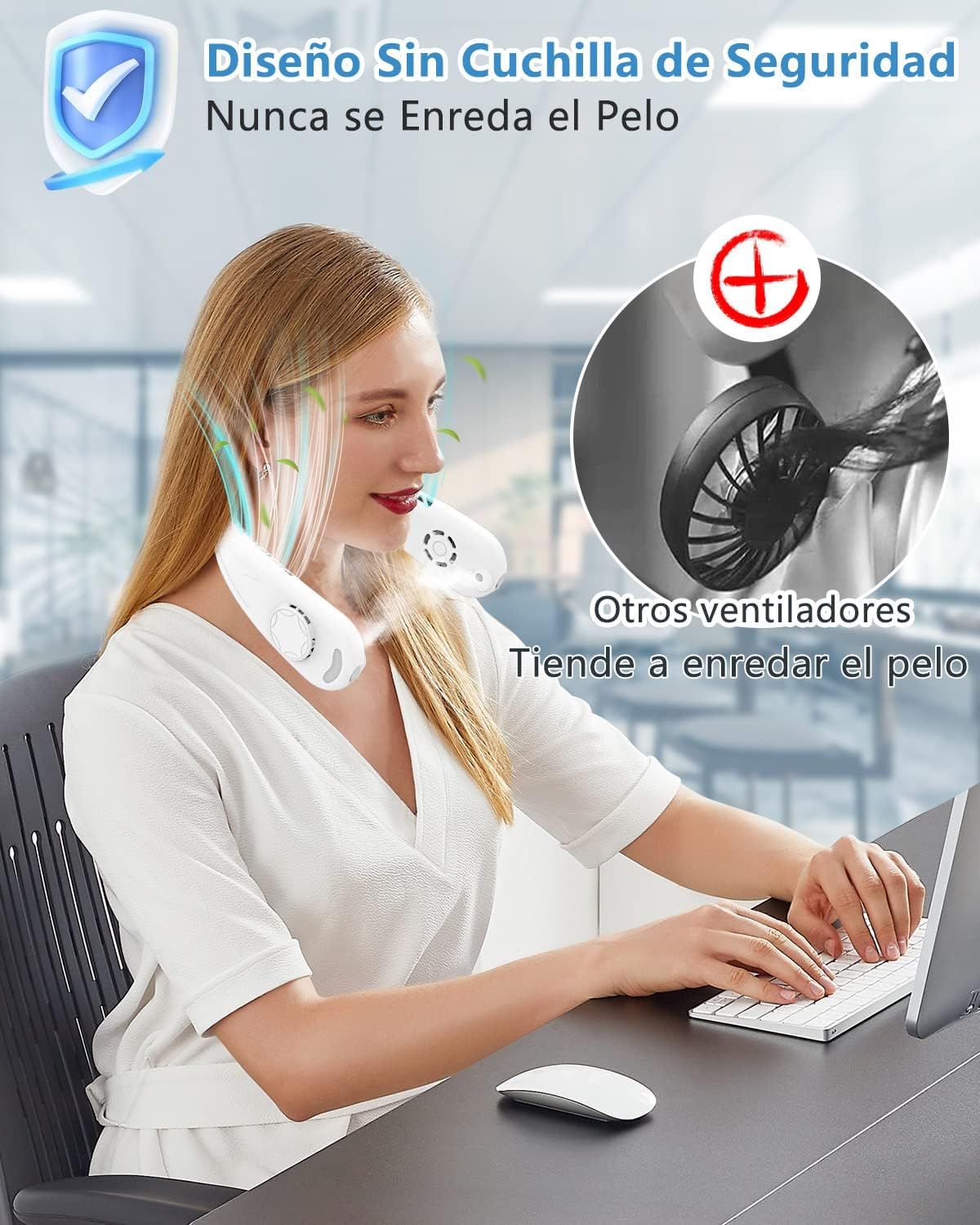 Portable Neck Fan, Upgraded Neck Air Conditioner with 2 Semiconductor Cooling Pads, Wearable Air Conditioner 360° Instant Cooling - Oshi.pk - Buy & Sell Online