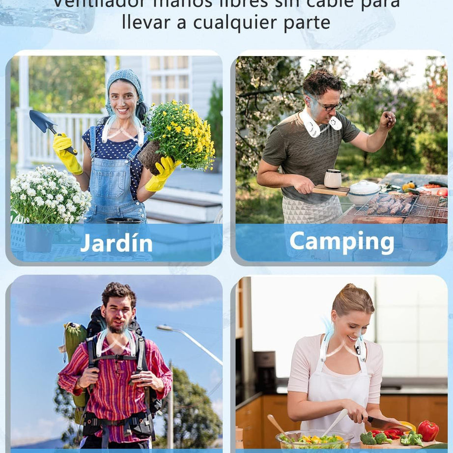 Portable Neck Fan, Upgraded Neck Air Conditioner with 2 Semiconductor Cooling Pads, Wearable Air Conditioner 360° Instant Cooling - Oshi.pk - Buy & Sell Online