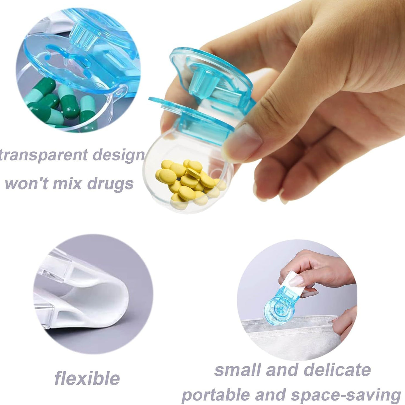 Pack of 2 Portable Pill Taker, Portable Travel Pill Popper Tool, Pill Organizer Pill Boxes Tablets Pills Organizer Medicine Storage Box - Oshi.pk - Buy & Sell Online