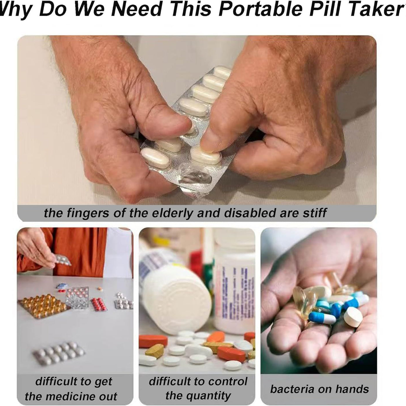 Pack of 2 Portable Pill Taker, Portable Travel Pill Popper Tool, Pill Organizer Pill Boxes Tablets Pills Organizer Medicine Storage Box - Oshi.pk - Buy & Sell Online