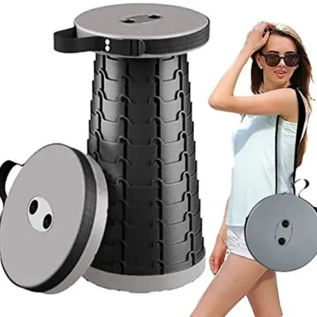 Portable Retractable Folding Stool Chair Latest Smart Outdoor Foldable Collapsible Lightweight Seat Chair Stool for Camping Traveling Picnic Car Easy - Oshi.pk - Buy & Sell Online