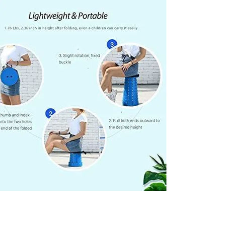 Portable Retractable Folding Stool Chair Latest Smart Outdoor Foldable Collapsible Lightweight Seat Chair Stool for Camping Traveling Picnic Car Easy - Oshi.pk - Buy & Sell Online