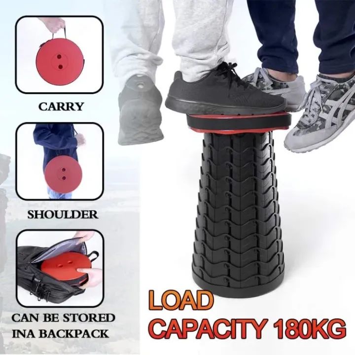 Portable Retractable Folding Stool Chair Latest Smart Outdoor Foldable Collapsible Lightweight Seat Chair Stool for Camping Traveling Picnic Car Easy - Oshi.pk - Buy & Sell Online
