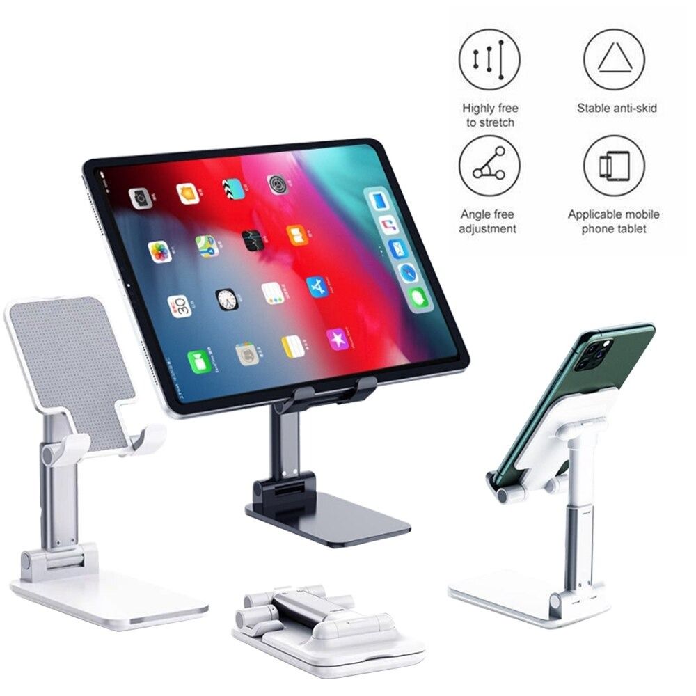Portable Stand Angle Height Adjustable Foldable Cradle Dock Universal Desktop Table Cellphone Extendable - Oshi.pk - Buy & Sell Online