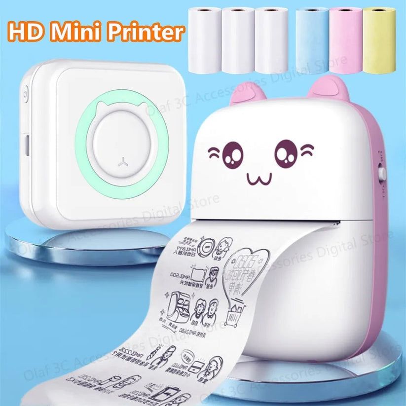 Portable Thermal Mini Printer For Photo Label Sticky Note DIY Student Toy Office Gift 57 Mm Wireless Bluetooth Android IOS - Oshi.pk - Buy & Sell Online