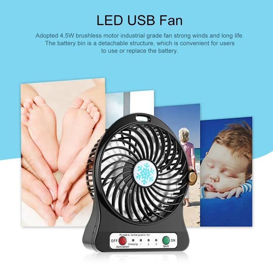 Portable USB Rechargeable Mini Desktop Fan for Dorms, Offices, and Students - Oshi.pk - Buy & Sell Online