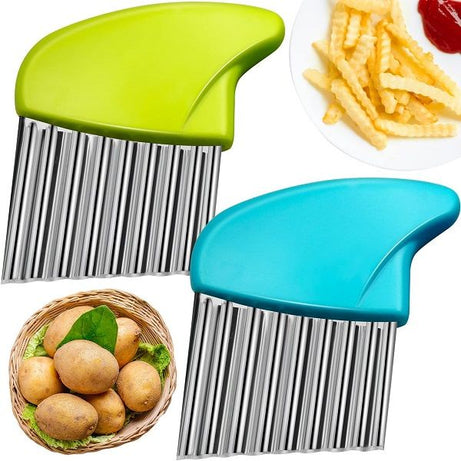 Potato Crinkle Cutter Stainless Steel Wavy Blade Chip Cutter - Oshi.pk - Buy & Sell Online