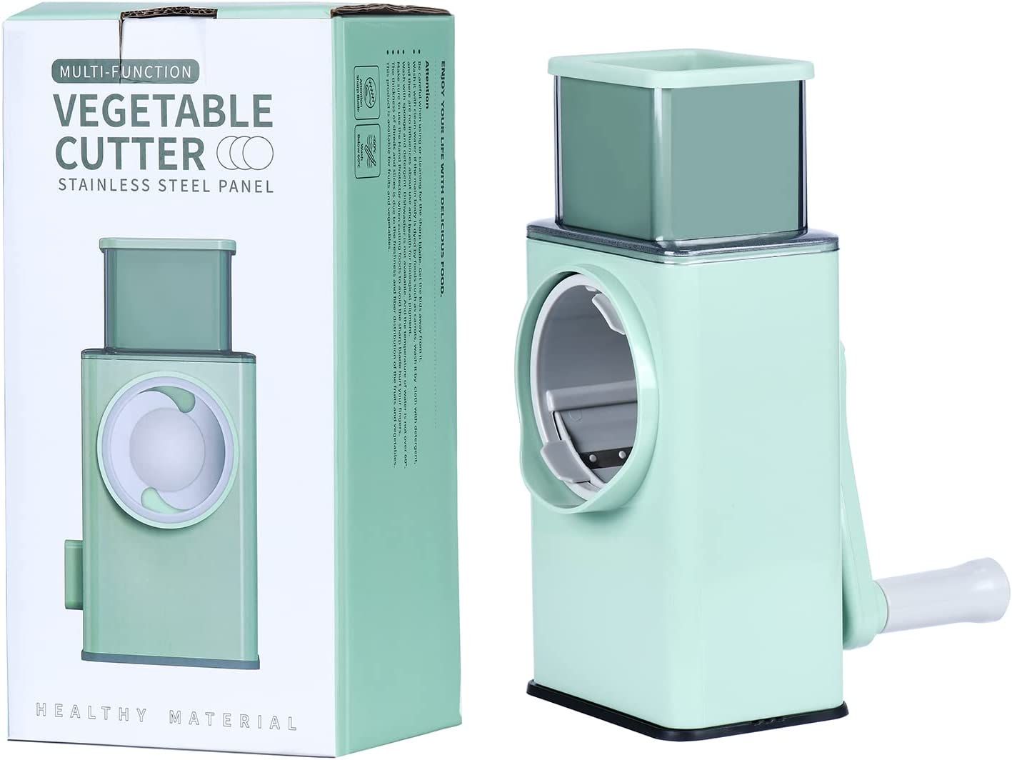 Potato Slicer Upgraded Hand Crank Vegetable Cutter Rotary Cheese Graters Multifunctional Chopper Veget Shredders Fruit Kitchen Tool with 3 Stainless S - Oshi.pk - Buy & Sell Online